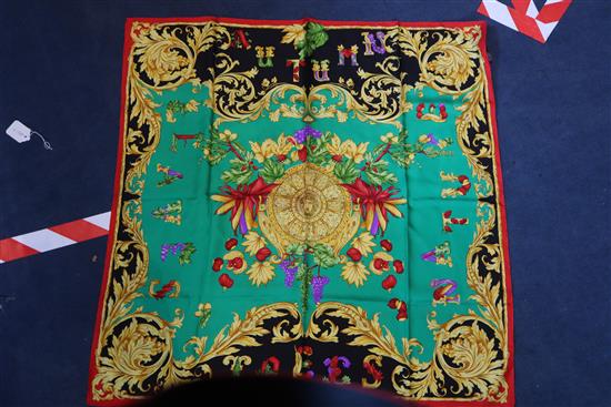 Two Versace silk scarves